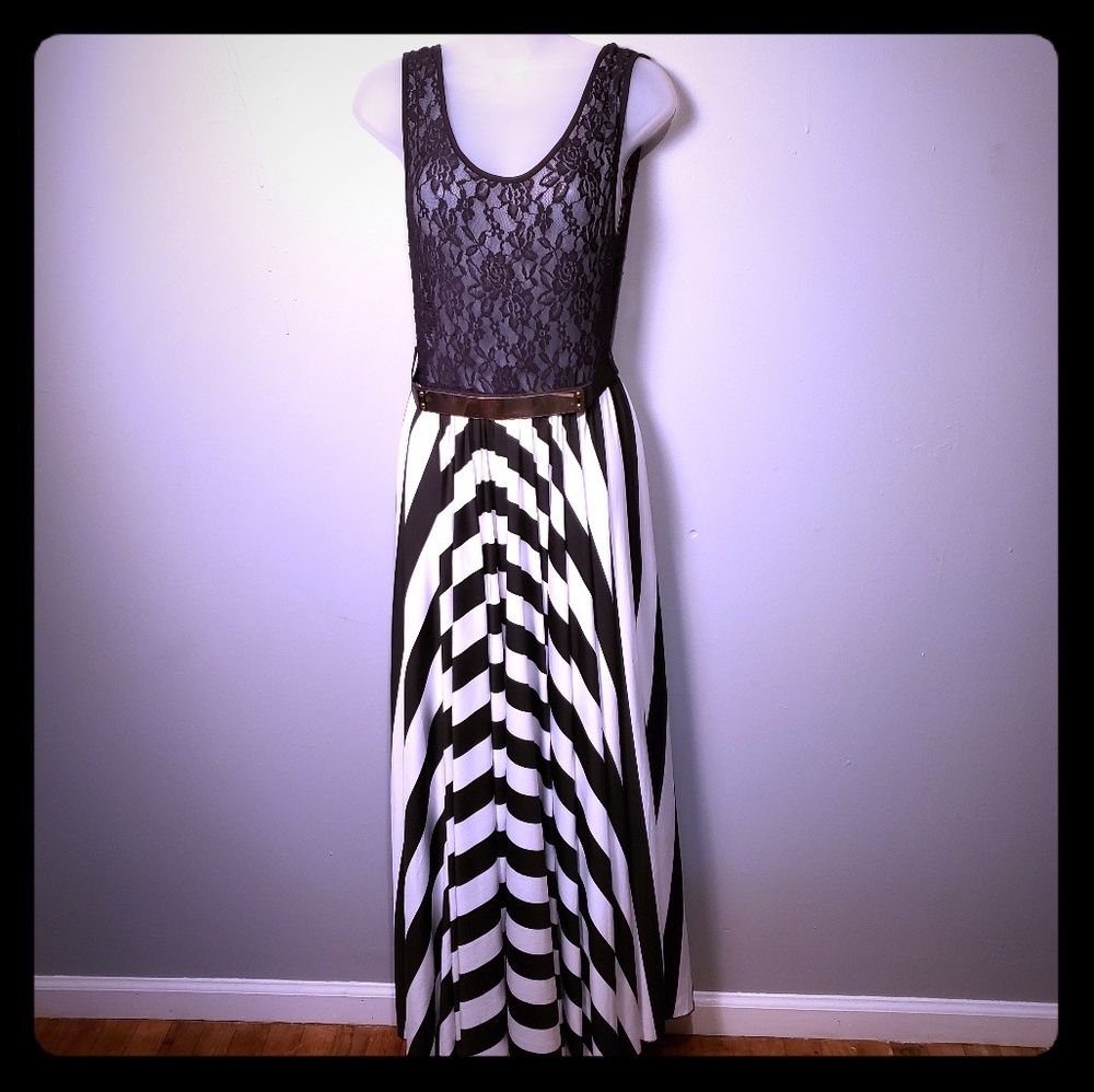 Black and white maxi dress
